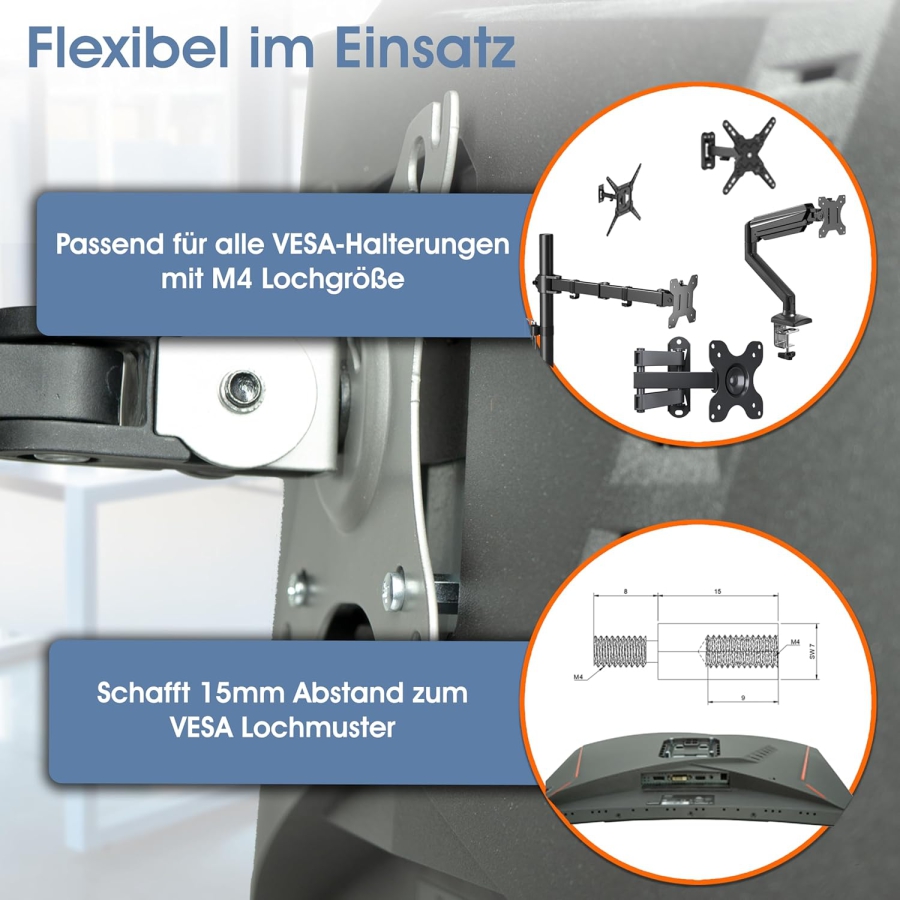 Vis M4 & entretoises VESA
