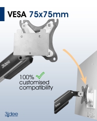 Adaptateur VESA compatible avec la série de Samsung M8 Smart moniteur (LS32BM801, LS32BM80G, LS32BM80P) - 75x75mm