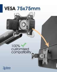 Adaptateur VESA compatible avec le moniteur HP (32s) - 75x75mm