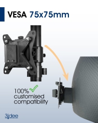 Adaptateur VESA compatible avec le moniteur HP Omen Gaming (X25, X25f) - 75x75mm