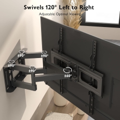 Support mural TV BONTEC Support TV pivotant et inclinable Mouvement complet pour téléviseurs ou écrans LCD LED plats et incurvés de 23 à 70 pouces jusqu