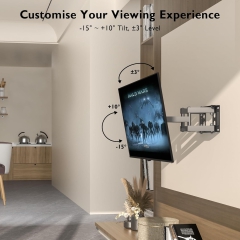 Support mural TV BONTEC Support TV pivotant et inclinable Mouvement complet pour téléviseurs ou écrans LCD LED plats et incurvés de 23 à 70 pouces jusqu