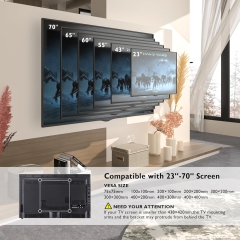 Support mural TV BONTEC Support TV pivotant et inclinable Mouvement complet pour téléviseurs ou écrans LCD LED plats et incurvés de 23 à 70 pouces jusqu