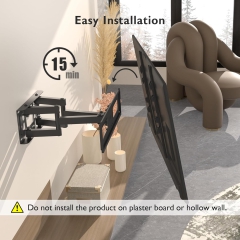 Support mural TV BONTEC Support TV pivotant et inclinable Mouvement complet pour téléviseurs ou écrans LCD LED plats et incurvés de 23 à 70 pouces jusqu