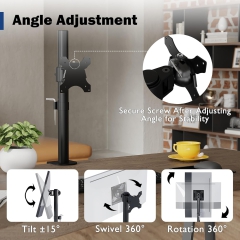 Support pour écran BONTEC, support de table pour écrans de 13 à 34 pouces, entièrement mobile, design ergonomique, réglage en hauteur, pour les jeux et le bureau, supporte jusqu