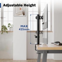 Support pour écran BONTEC, support de table pour écrans de 13 à 34 pouces, entièrement mobile, design ergonomique, réglage en hauteur, pour les jeux et le bureau, supporte jusqu