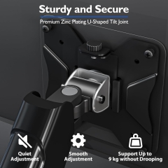 Support pour moniteur BONTEC 2 moniteurs pour écrans 13-32 pouces, bras ergonomique à vérin à gaz Supporte 3-9 kg avec gestion des câbles, inclinable, pivotant, rotatif, VESA 75/100 mm